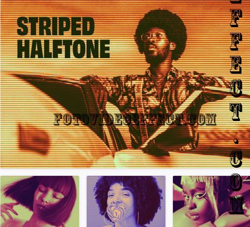 Halftone Stripes Photo Effect - 92171668
