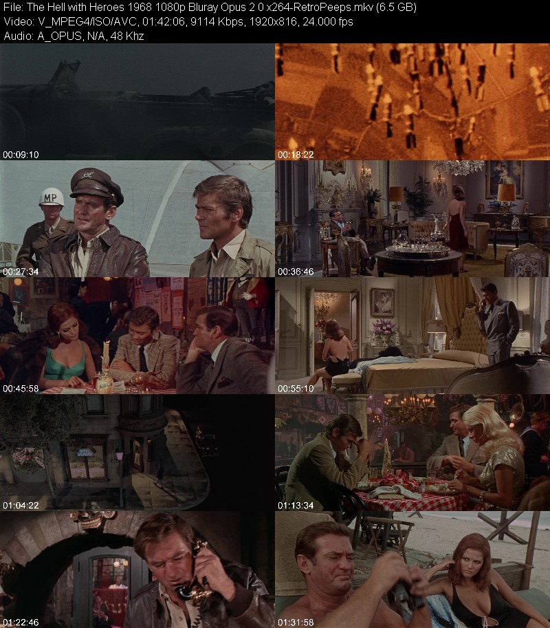 The Hell with Heroes 1968 1080p Bluray Opus 2 0 x264-RetroPeeps D8786999adb3e0ea523d9dd6f652edf3