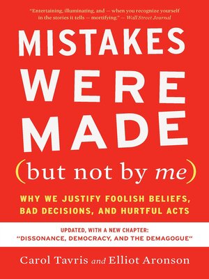 Mistakes Were Made (but Not by Me) by Carol Tavris 2e51a6f50084cb6d14ac60ed0cc41a8e