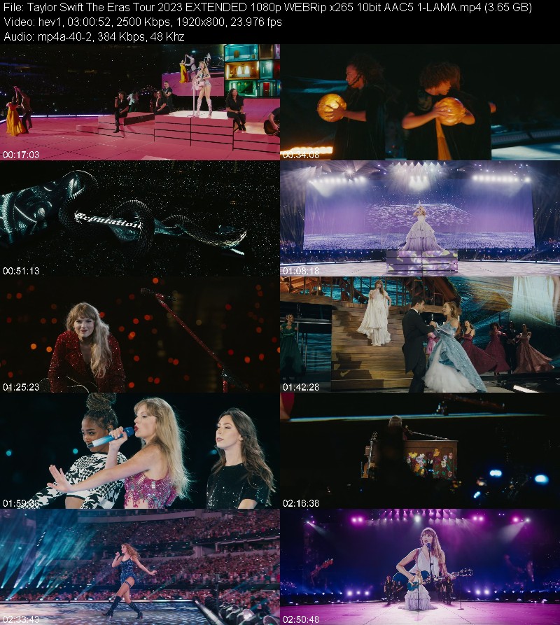 Taylor Swift The Eras Tour (2023) EXTENDED 1080p WEBRip x265 10bit 5 1-LAMA Fadd718346b4e786d078f2b81a35d8c3
