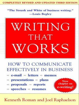 Writing That Works by Kenneth Roman Ae08cd59bd00ffeeeba12c1020e7b815