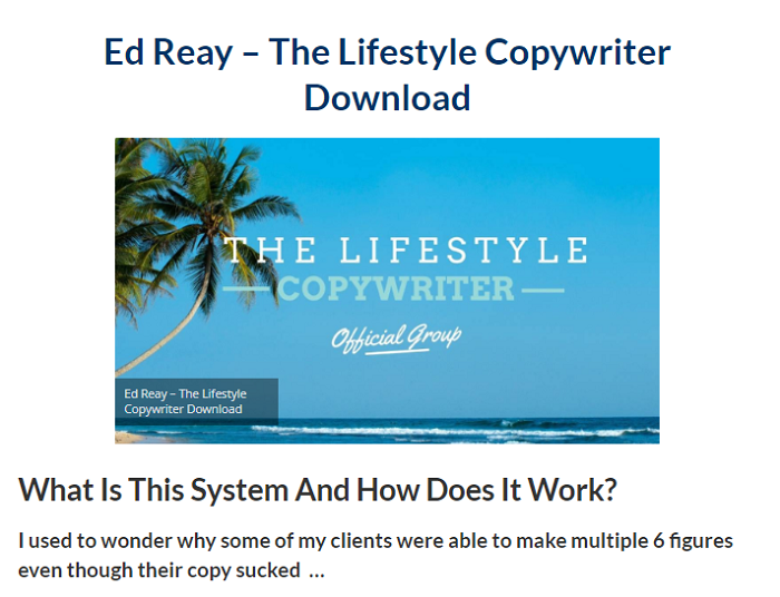 Ed Reay – The Lifestyle Copywriter Download 2024