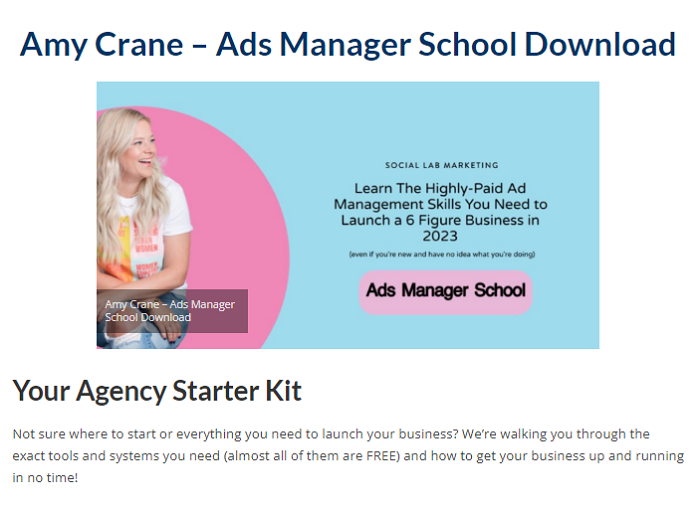 Amy Crane – Ads Manager School Download 2024