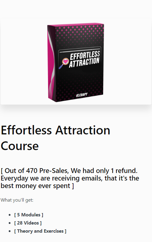 Klerapy – Effortless Attraction Course Download  2024