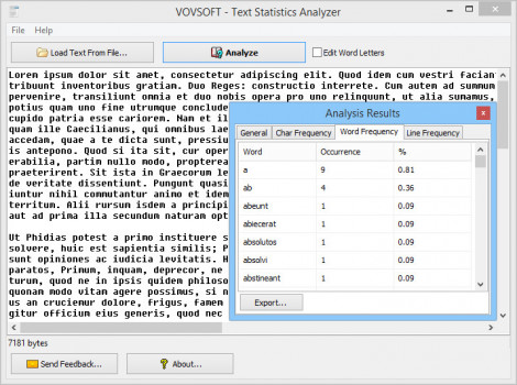 Vovsoft Text Statistics Analyzer V3 7 Portable