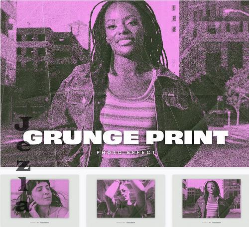 Pink Grunge Print PSD Photo Effect - 5ZY8MAY