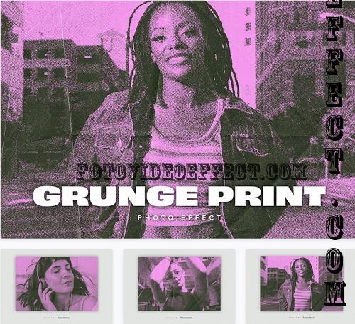 Pink Grunge Print PSD Photo Effect - 5ZY8MAY