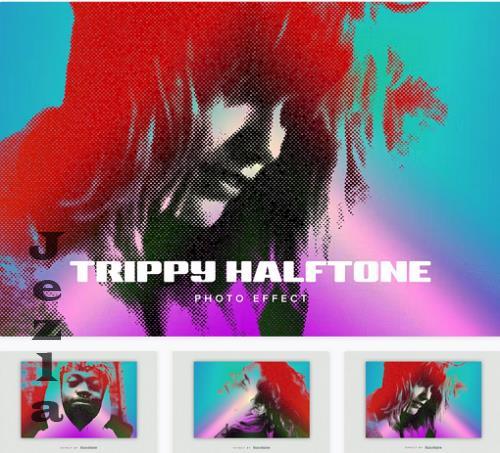 Trippy Halftone PSD Photo Effect - XWDVEEZ