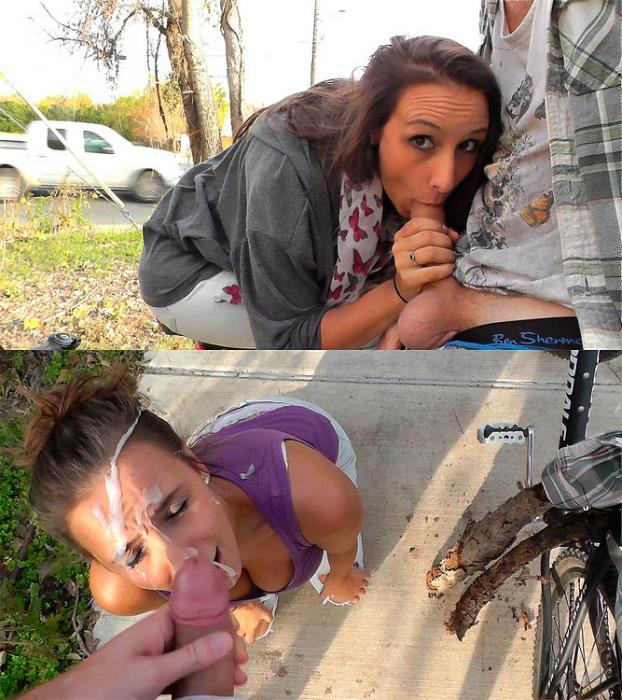 Mariah Leonne : EXTREME Risky Public Roadside Facial