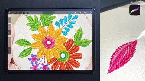 Procreate – Create Dual Colour Stitch Brush For Embroidery