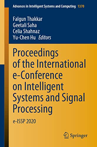 Proceedings of the International e–Conference on Intelligent Systems and Signal Processing e–ISSP 2020 (2024)