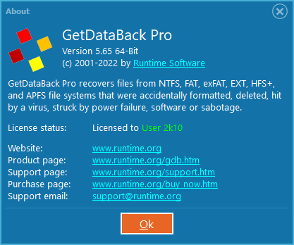 Runtime GetDataBack Pro 5.65