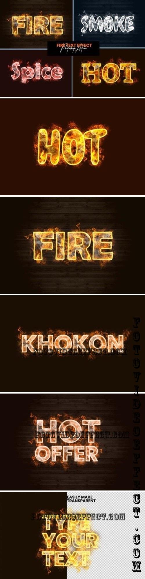 Fire Text Effect Photoshop Action - 91929094