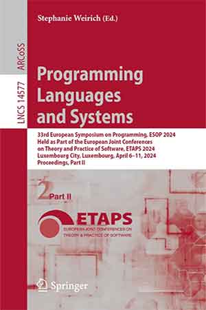 Programming Languages and Systems 33rd European Symposium on Programming, Part II 09c3459efc4056cd72b9ec40f9614695