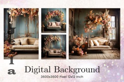 Floral Swing Studio Backdrop Overlays - 94090213