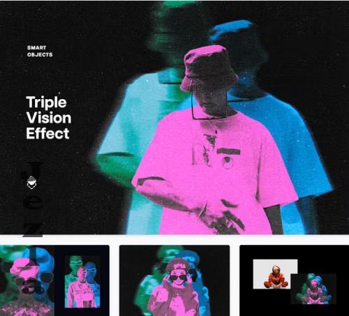 Triple Vision Photo Effect - 92508896