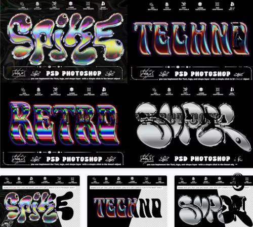 4 PSD Holographic Gradient Styles Text Effect - 3DLV9J5