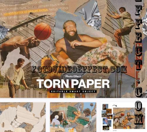 Torn Cardboard Photo Effect Template - KCUWSYW