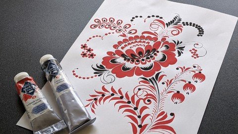 Botanical Folk Art How To Paint Decorative Tulip And Peony