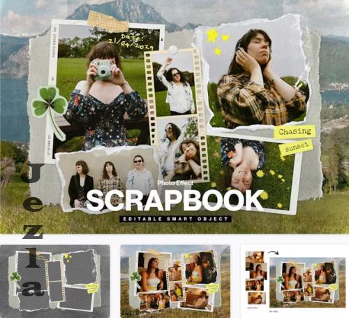 Scrapbook Photo Collage Mockup Template - 47MHY48