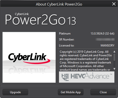 CyberLink Power2Go Platinum 13.0.5924.0