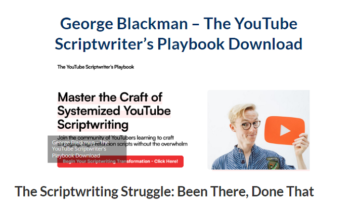 George Blackman – The YouTube Scriptwriter's Playbook Download 2024