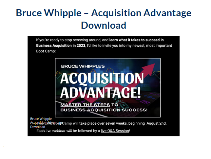 Bruce Whipple – Acquisition Advantage Download 2024