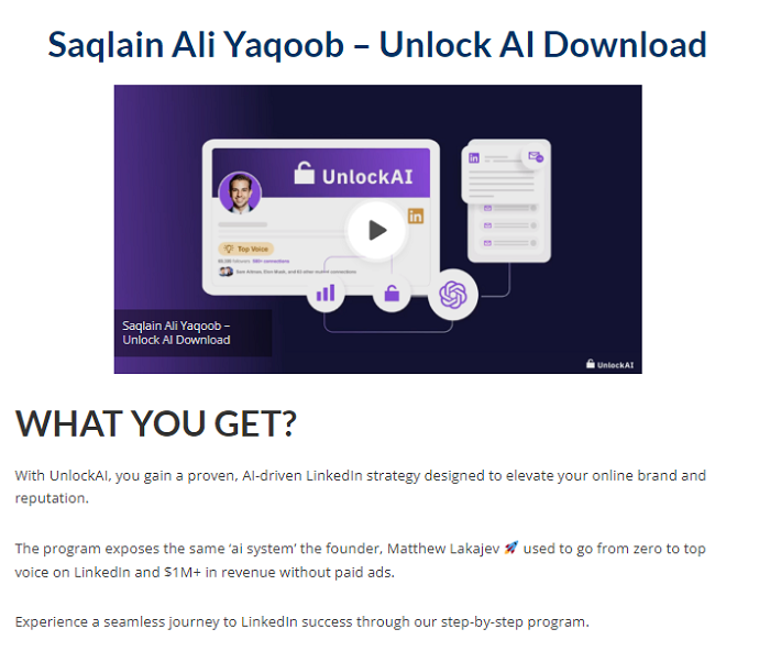 Saqlain Ali Yaqoob – Unlock AI Download 2024
