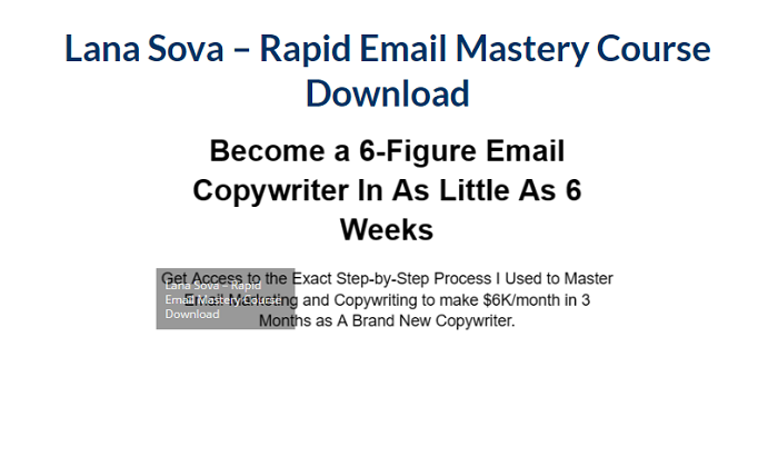 Lana Sova – Rapid Email Mastery Course Download 2024