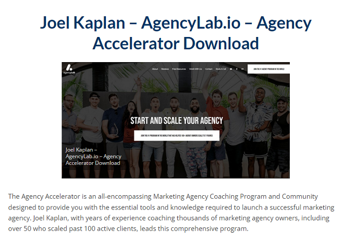 Joel Kaplan – AgencyLab.io – Agency Accelerator Download 2024