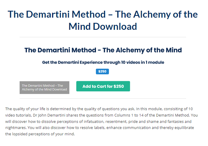 The Demartini Method – The Alchemy of the Mind Download 2024