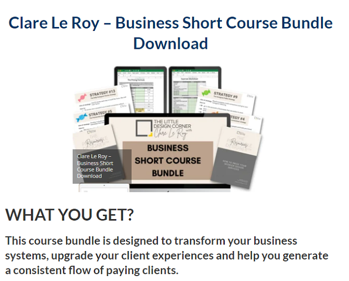 Clare Le Roy – Business Short Course Bundle Download 2024