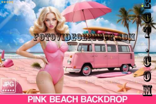 Pink Beach backdrop, Dream House - 92536473