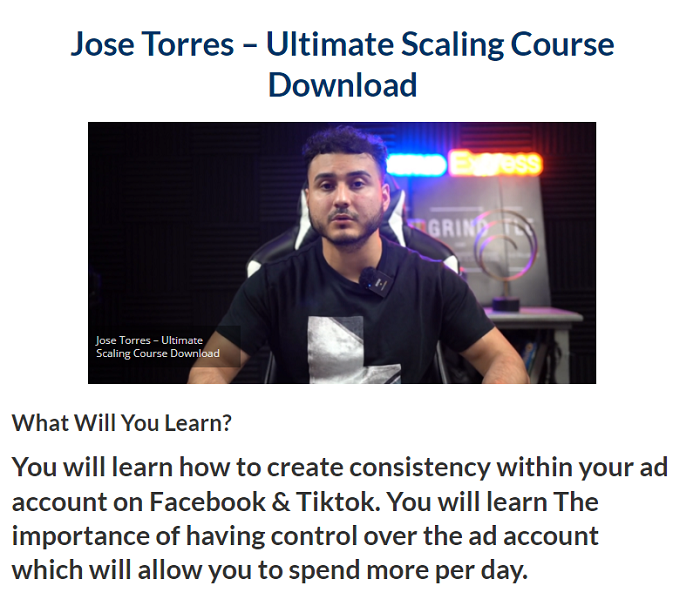Jose Torres – Ultimate Scaling Course Download 2024