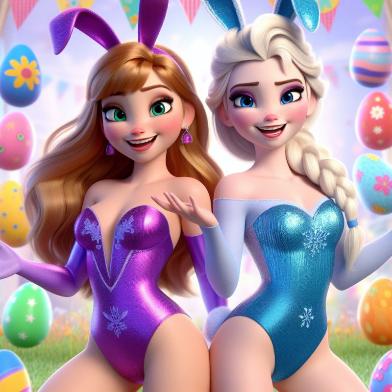 AICad20 - Easter Anna and Elsa 3D Porn Comic