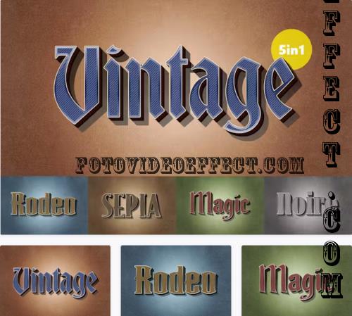 Vintage Ribbed Text Effect - 92532932