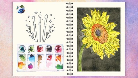 Fun And Relaxing - Learn To Paint  Watercolors - Sunflowers#2 8b4c849b4c863205cf67e1fe80082089