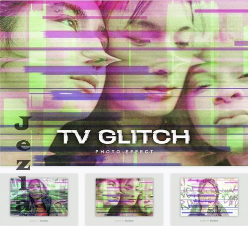 TV Glitch PSD Photo Effect - RGHE4LT