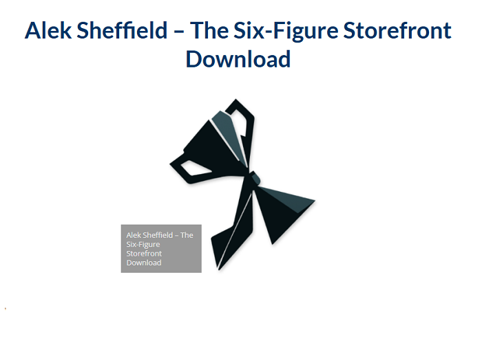 Alek Sheffield – The Six–Figure Storefront Download 2024