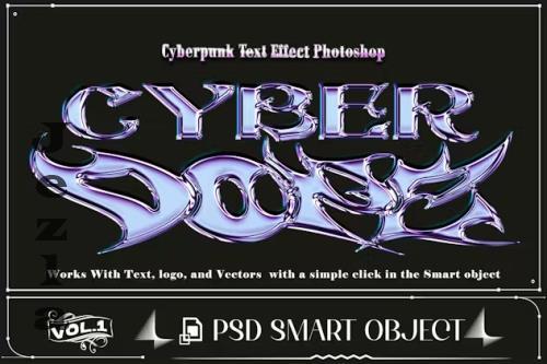 Cyberpunk 3D Text Effect PSD Template Photoshop - WFGULTK