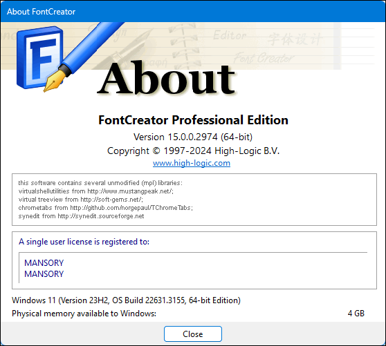 High-Logic FontCreator 15.0.0.2974