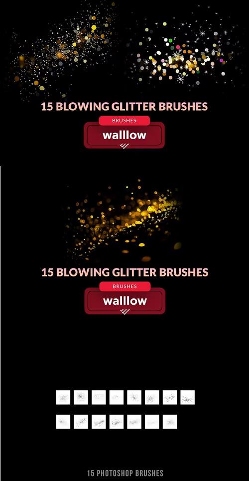 Blowing glitter gold dust bokeh photoshop brushes - RER4TW2