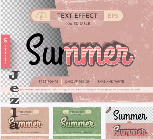 5 Retro Summer Editable Text Effects - 119382741