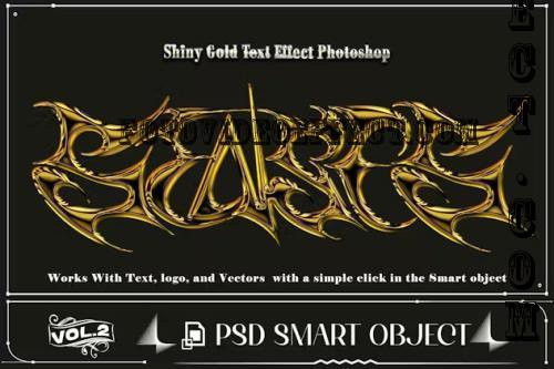 Shiny Gold Text Effect PSD Template Photoshop - VWVK59V