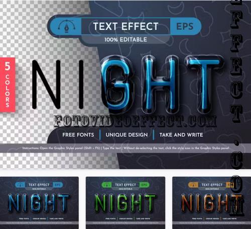 5 Night Glass Editable Text Effects - 92524150