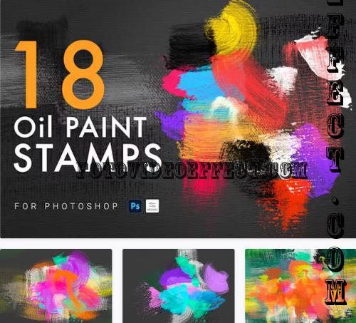 18 Oil Paint Stamps - A5TYGK6