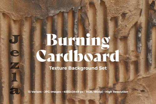 Burning Cardboard Texture Background Set - XC7HV9Z