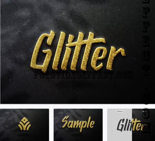 Gold Giltter Text Effect and Logo Mockup - BMFZSLY
