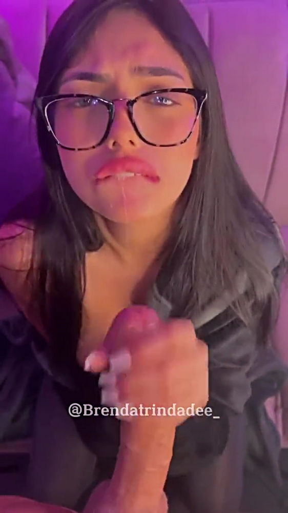 Onlyfans: Brenda Trindade Glasses Blowjob Facial Video Leaked [FullHD 1080p]