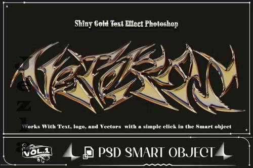 Shiny Golden Text Effect PSD Template Photoshop - 2KHFA2E